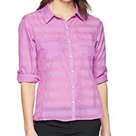 Columbia Light Pink Lightweight Summer Trek Long Sleeve Shirt M 1774701 - Picture 11 of 11